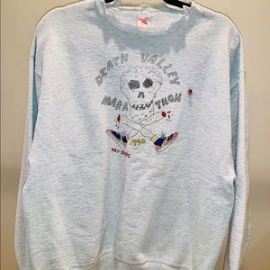 Light grey vintage Death Valley marathon crewneck